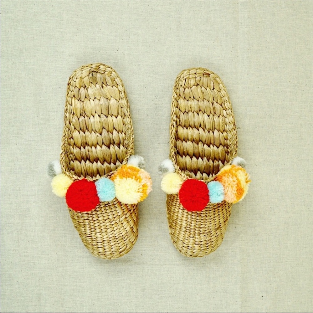 Handmade Pom Pom Mule. 2 pairs